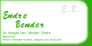 endre bender business card